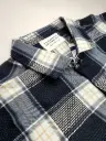 Men's Dark Blue and White Full Sleeves Picano Checks Shirt