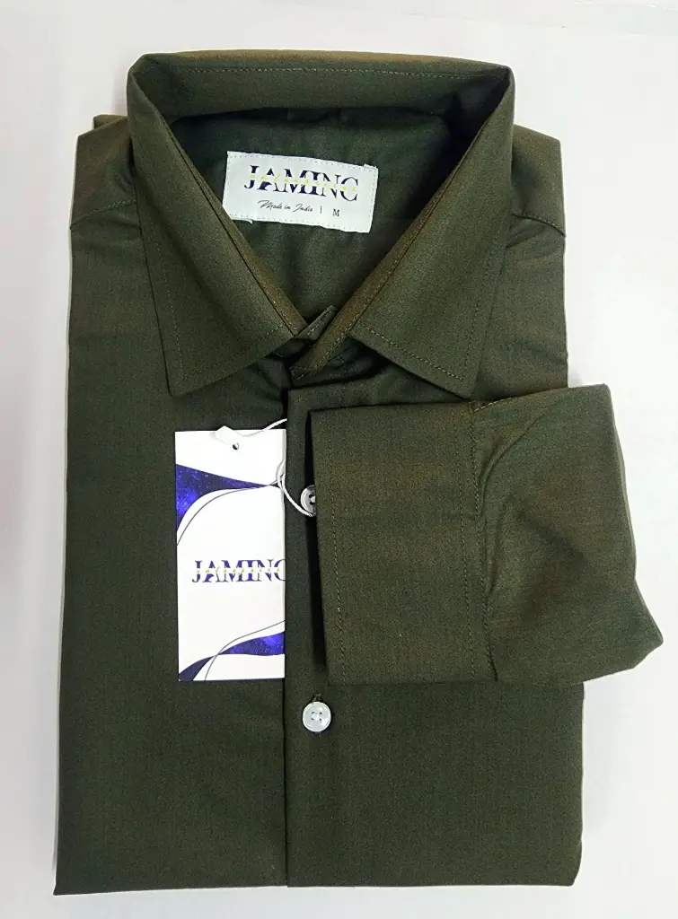 Men's Olive Green Formal Long sleeve shirt
