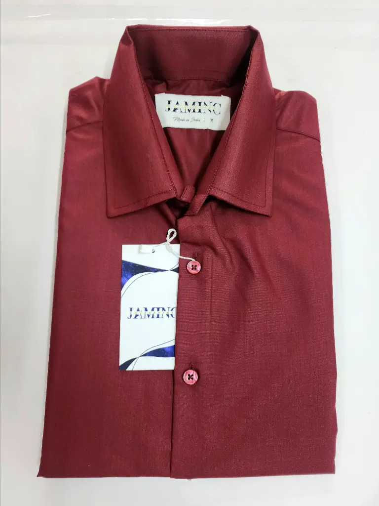 Men's Maroon Formal Long sleeve shirt