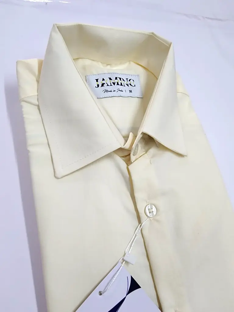 Men's Pastel Yellow Formal Long sleeve shirt