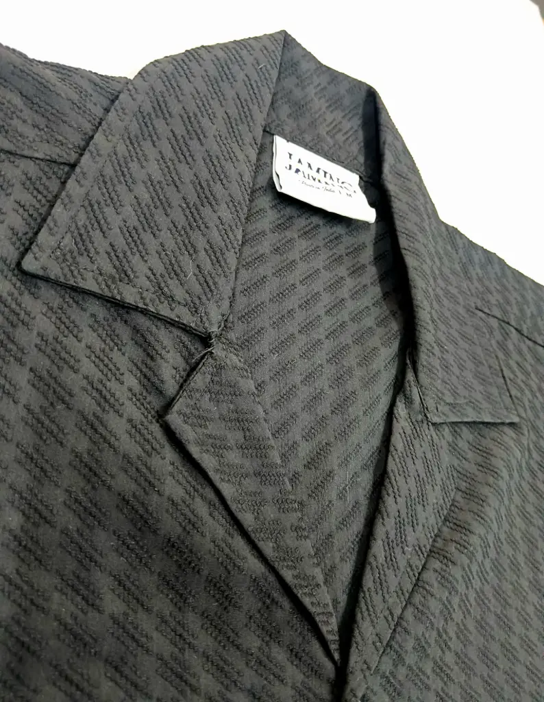 Men’s Black Cuban Collar Loose Fit Shirt
