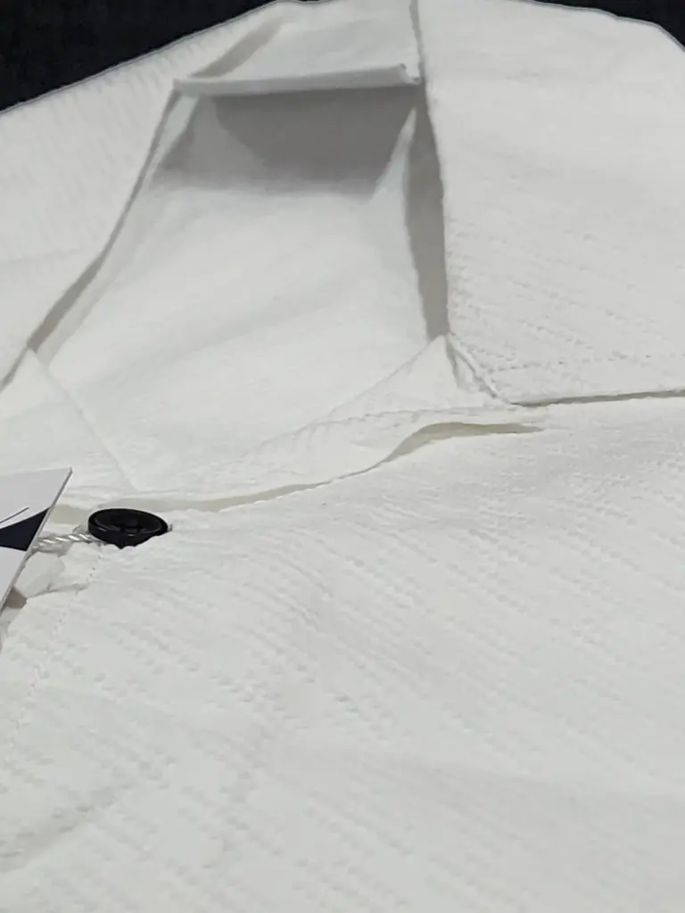 Men’s White Cuban Collar Loose Fit Shirt