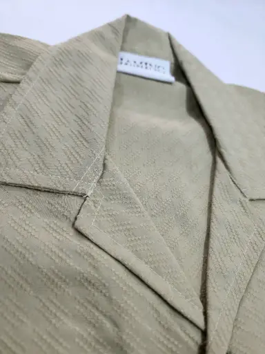 Men’s Beige Cuban Collar Loose Fit Shirt